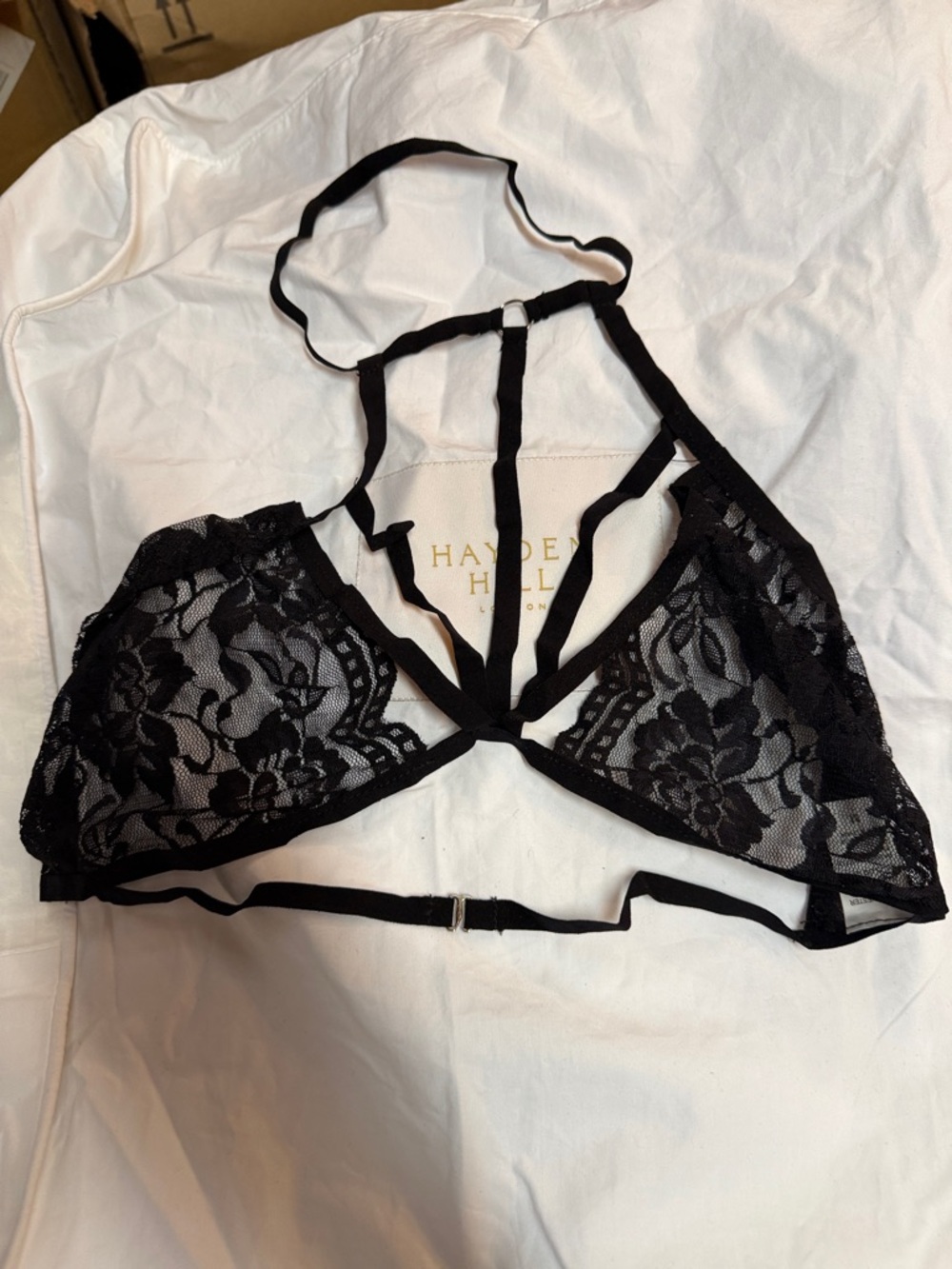 Black Floral Soft Lace Strappy Bralette